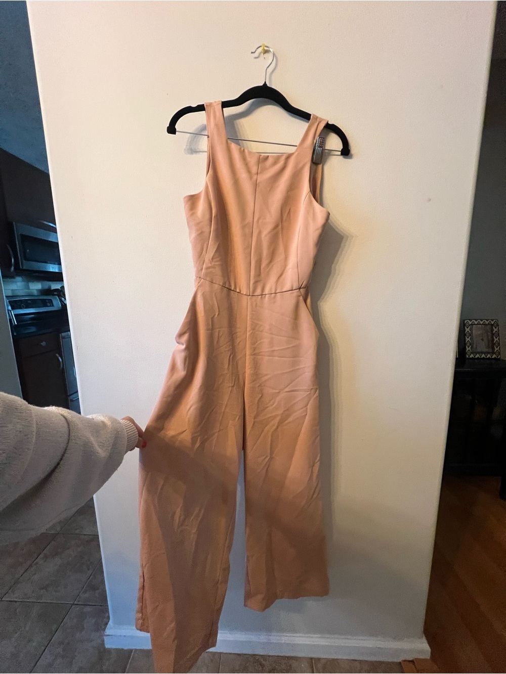 Sleeveless Peach Wide-Leg Jumpsuit